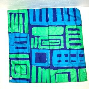 Silk Vibrant Blue and Green Scarf